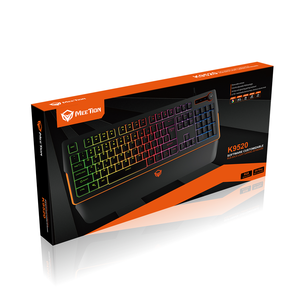 Meetion RGB Magnetic Wrist Rest Keyboard for Gaming - MT-K9520