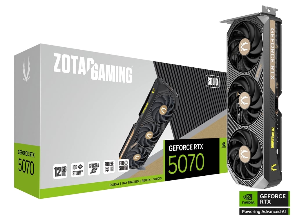 GeForce RTX 5070 SOLID ZOTAC GAMING 3 FANS