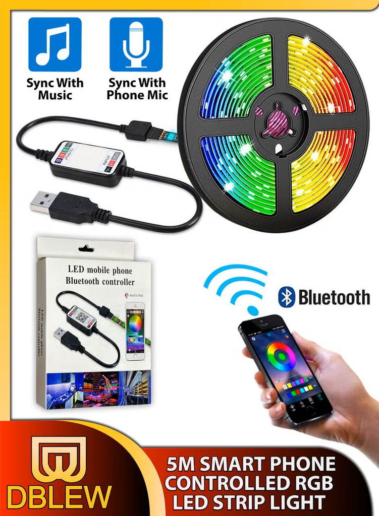 RGB LED Smart phone Bluetooth controller 5M 