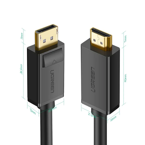CABLE UGREEN DP to HDMI Cable 1.5M BLACK - 10239