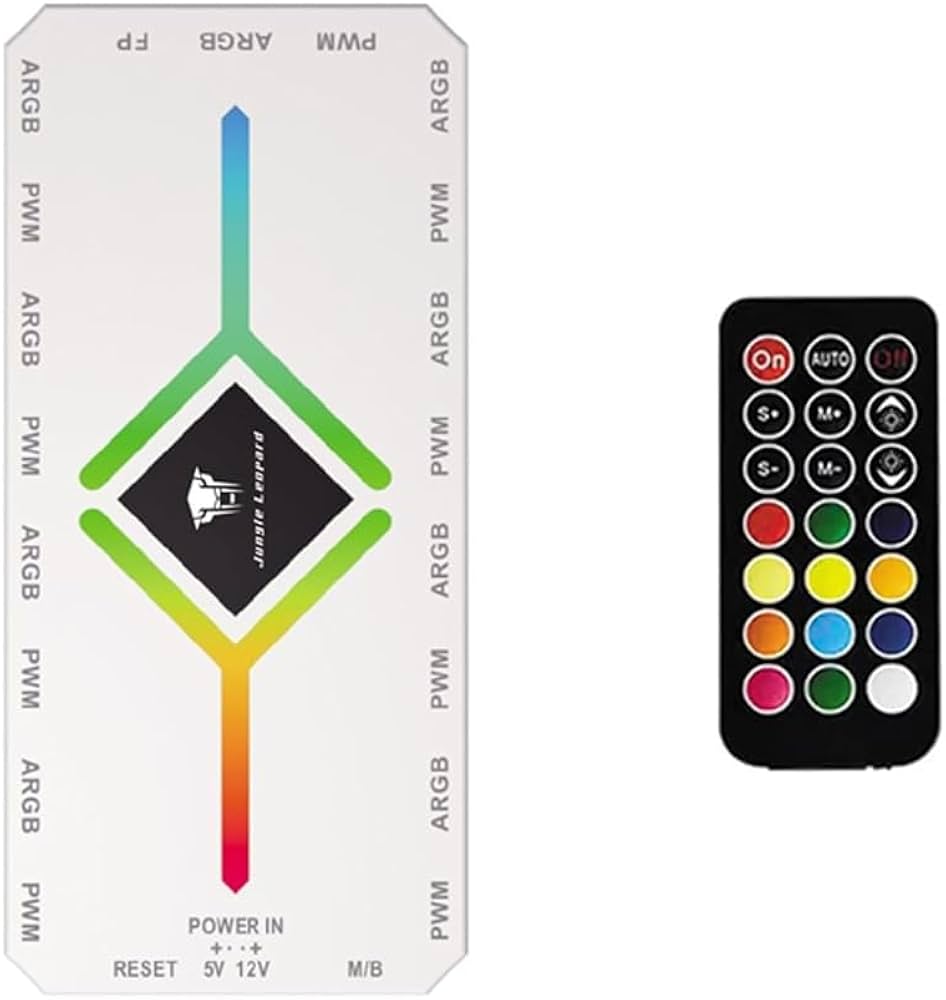  ARGB Fan Hub Controller 1 to 9 WHITE JUNGLE LEOPARD for 5V Addressable ARGB Computer PC
