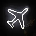 Handmade neon sign in the shape of an airplane