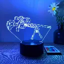 Creative 3D Night Light Black Remote Control 16 Color Gun Shape USB Atmosphere Table Lamp with Touch Button 16 Color RemotE