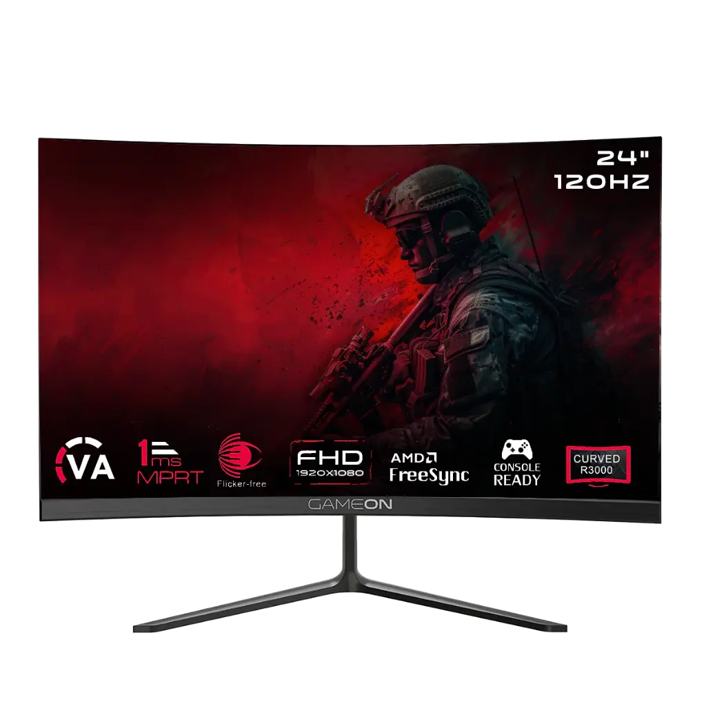 GAMEON Curved Gaming Monitor 24" 120Hz, 1ms, FHD, HDMI 2.1 GOC24F120VA