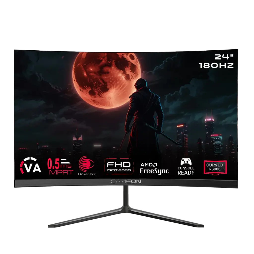 GAMEON Curved 24" 180Hz, 0.5ms, FHD, Gaming Monitor GOC24F180VA