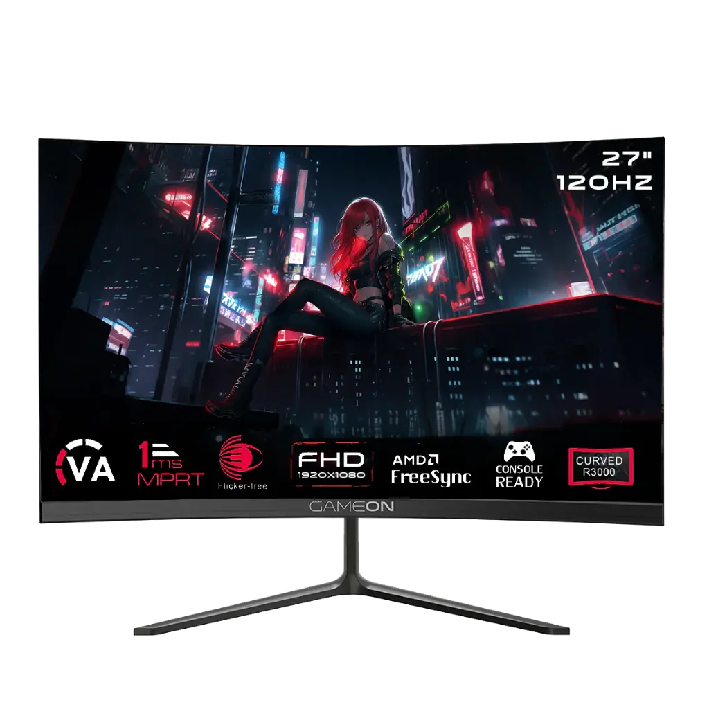 GAMEON Curved Gaming Monitor 27" 120Hz, 1ms, FHD, HDMI 2.1 GOC27F120VA