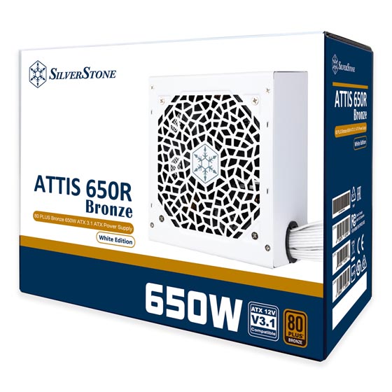 SilverStone 650W ATTIS 650R Bronze Power Supply WHITE