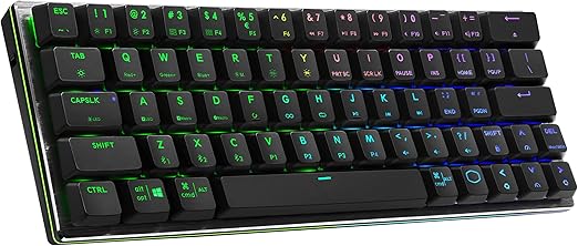 Cooler Master SK622 60% Wireless Bluetooth Space Gray Mechanical Low Profile Gaming Keyboard - Blue Switch -  RGB (SK-622-GKTL1-US) 