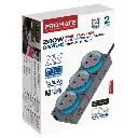 Promate 7-in-1 Multi-Port Charging Station, 240W GaNFast Power Extension with Three 3250W UK AC Sockets, PD140W USB-C&PD100W USB-C Ports, 2 PD30W USB-C Ports, 3m Cable, PowerBrix-GaN240 Black Titanium 