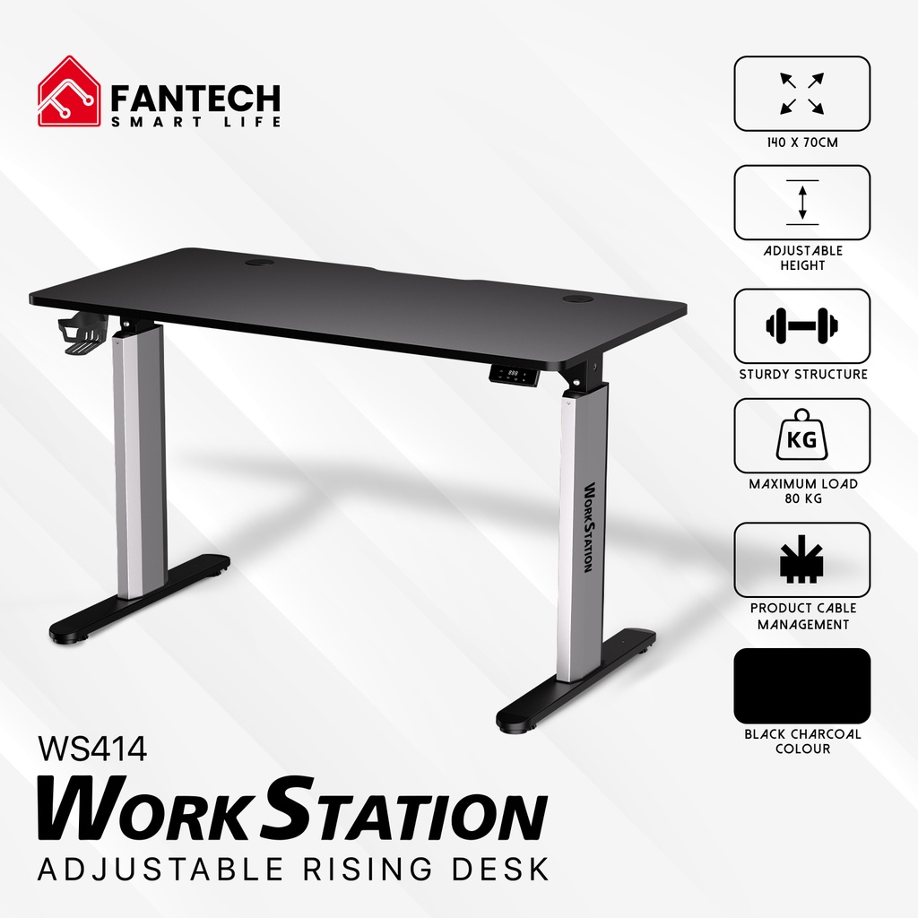 Gaming Table Height Adjustable 140x70cm Fantech WS414  BLACK