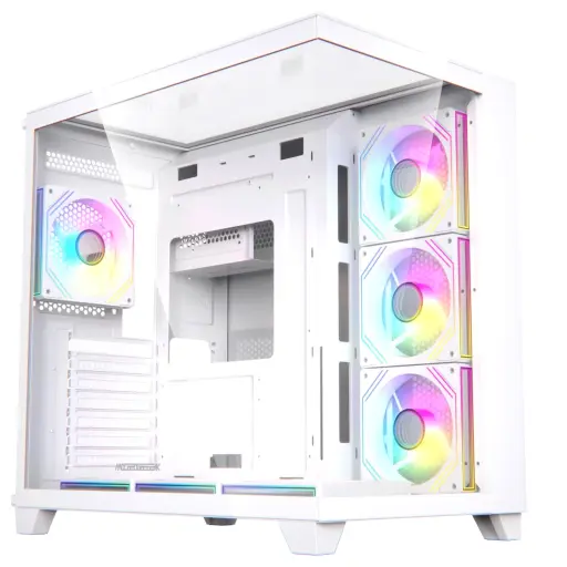 [GS0133] Acegeek Horizon WHITE ATX Case, 7x RGB 120mm Fans