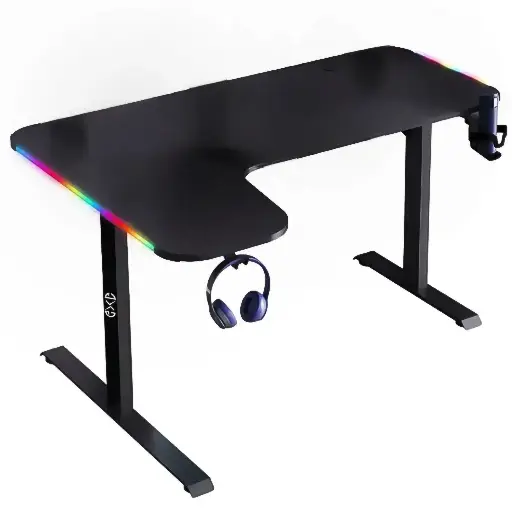 [GS0513] Gaming Desk GXG BLACK L Shaped Left L-(160)-RGB-L-B, 160X60X100cm 