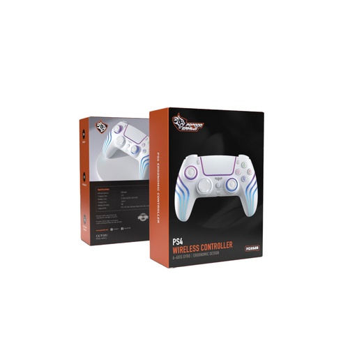 [GS1199] Porodo Gaming WHITE PS4 Gamepad Controller with Cool Light Patterns