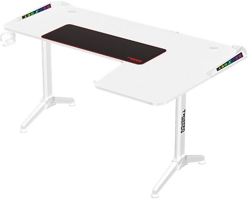 [GS1489] Twisted Minds WARRIOR L Shaped Gaming Desk RGB Right White 160CM*100CM*75CM - TM-Y-RW-RGB 