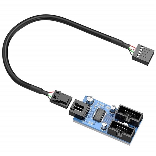 [GS0328] USB 2.0 Motherboard USB Splitter 9-pin Connector Multiplier 1 Male to 2 Port Female Splitter Adapter Extension Cable hub Board Header