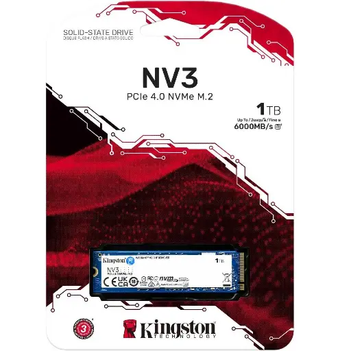 [GS0734] Kingston 1TB M.2 NV3 PCIe 4.0 NVMe Internal SSD, Capacity 6000 MB/s 
