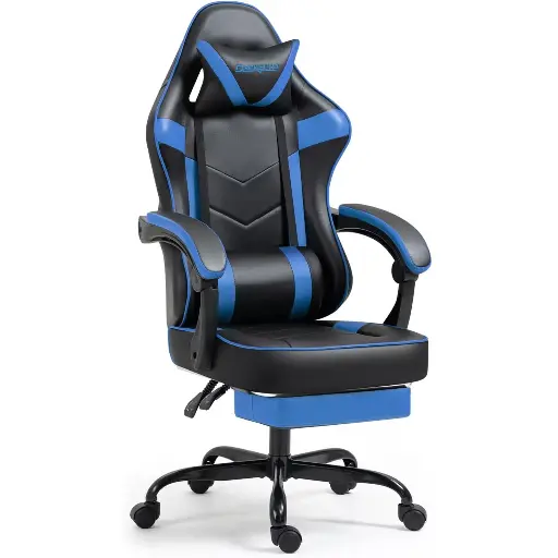 [GS0508] Gaming Chair with Footrest BLACK BLUE MAF-7709