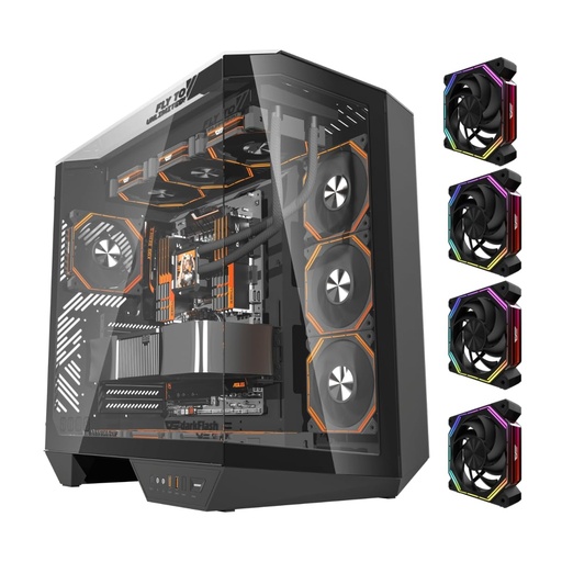 [GS0331] Case DarkFlash DY470 BLACK with 4x ARGB Fans
