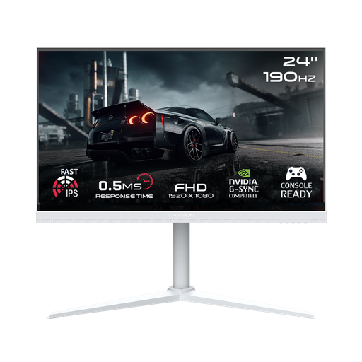 [GS0472] GAMEON 24" White 190Hz, 0.5ms, Fast IPS Gaming Monitor - GOA24FHD190IPS 