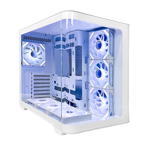 [GS1450] TORTOX CASE CURVO WHITE With 7 FAN RGB TX240502