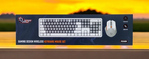 [GS1147] PORODO GAMING 2.4G AND BT KEBOARD WITH MOUSE WIRELESS WHITE - PDX225