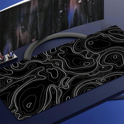 [GS0530] Gaming Mouse PAD Black striped with white 90x40cm 2mm