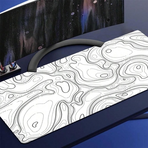 [GS0538] Gaming Mouse PAD 2XL white striped with Black 90x40cm 2mm