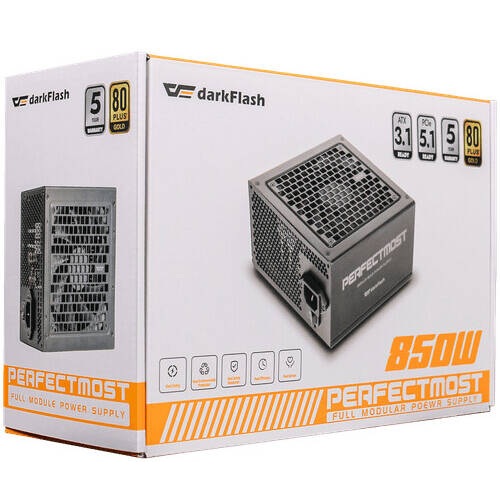 [GS0371] DarkFlash PMT 850W Gold Full Modular Power Supply White