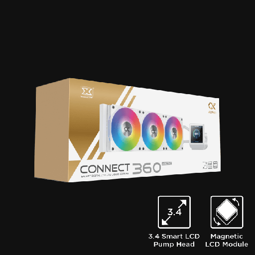 [GS2175] Xigmatek Connect 360 Smart LCD ARGB CPU Liquid Cooler  white 