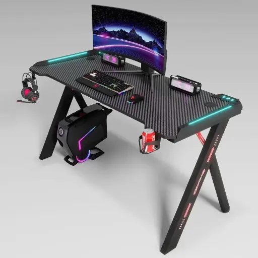[GS0489] GAMING TABLE RGB BLACK MAF - 120x60CM Y141-120 