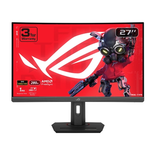 [GS0099] ASUS ROG Strix 27" 2K 280Hz, 1ms GTG, Curved, Extreme Low Motion Blur Sync, USB Type-C Gaming Monitor XG27WCMS 