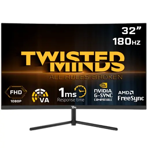[GS1470] Twisted Minds 32" 180Hz ,1ms Curved Gaming Monitor TM32CFHD180VA