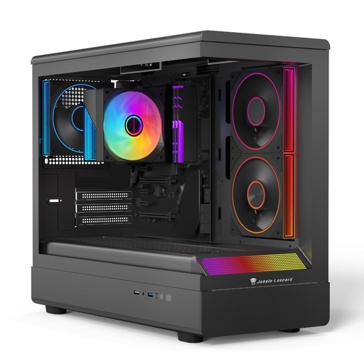 [GS0210] CASE JUNGLE LEOPARD MS-01 RGB BLACK - 3 FANS RGB