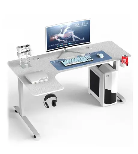 [GS2503] Gaming Table L-Shaped RGB MAF L220-160 WHITE ( 160 X 60 X 100 CM)