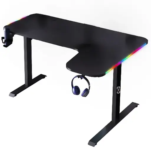 [GS2399] Gaming Desk GXG L Shaped BLACK Right L-(160)-RGB-R-B, Size:160X60X100cm