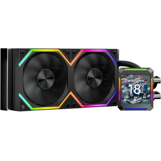 [GS2322] Liquid Cooler JUNGLE LEOPARD ASTROSHEL V2G 240 BLACK WITH 2.8in LCD Display