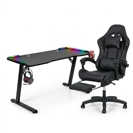 Gaming Desk RGB BLACK & Gaming Chair 32FR