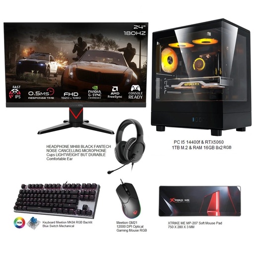 Gaming setup PC I5 14400F & RTX5060 GDDR7