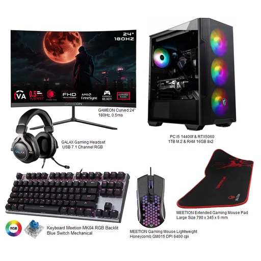 Gaming setup PC I5 14400F & RTX5060 GDDR7