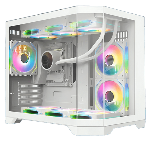 CASE FT418 WHITE 7 FANS RGB