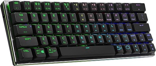 [GS2555] Cooler Master SK622 60% Wireless Bluetooth Space Gray Mechanical Low Profile Gaming Keyboard - Blue Switch -  RGB (SK-622-GKTL1-US) 