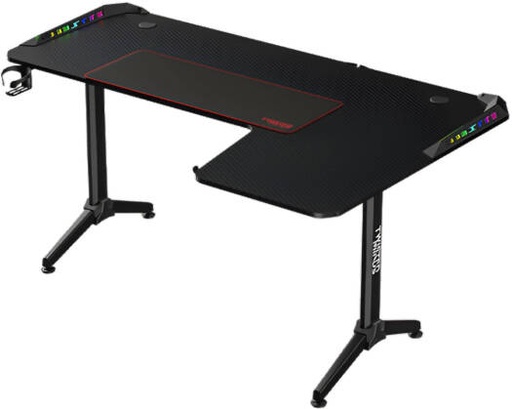 [GS2577] Twisted Minds WARRIOR L Shaped Gaming Desk RGB Right black 160CM*100CM*75CM - TM-Y-RB-RGB