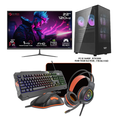 Gaming PC SETUP I5 14400F & RTX3050 GDDR6 8GB