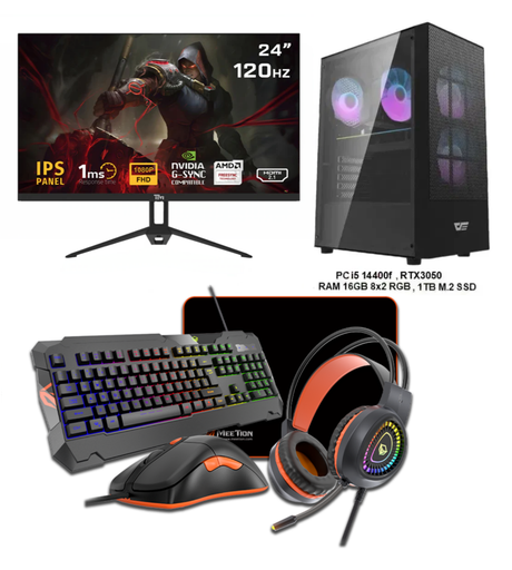 Gaming PC SETUP I5 14400F & RTX3050 GDDR6 8Gb