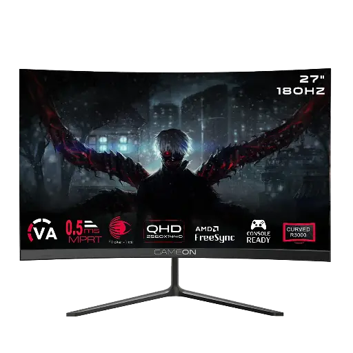 [GS2594] GAMEON 27" 2K Curved 180Hz, 0.5ms, HDMI 2.1,  QHD, Gaming Monitor GOC27Q180VA Pro Series