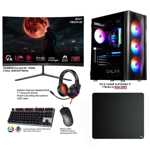Gaming setup PC I5 14400F & GeForce RTX 5060 Ti GDDR7 & RAM DDR5