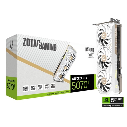 ZOTAC GAMING GeForce RTX 5070 Ti SOLID CORE OC White Edition ZT-B50710Q2-10P 