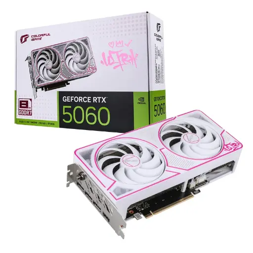 [GS2686] Colorful IGame GeForce RTX 5060 Ultra WHITE DUO OC 8GB 2 FANS