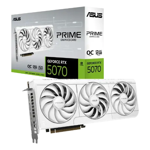 ASUS PRIME GeForce RTX 5070 White OC Edition 12GB GDDR7 Graphics Card