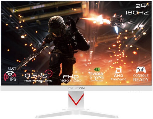 Gameon White 24" 180Hz, 0.5ms, IPS, HDR400, Speakers | Gaming Monitor GOAM24FHD180IPS